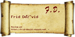 Frid Dávid névjegykártya